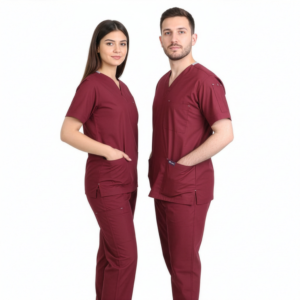 زي طبي عنابي بخامة مريحة B15